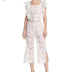 Red Carter Eyelet Pant Set